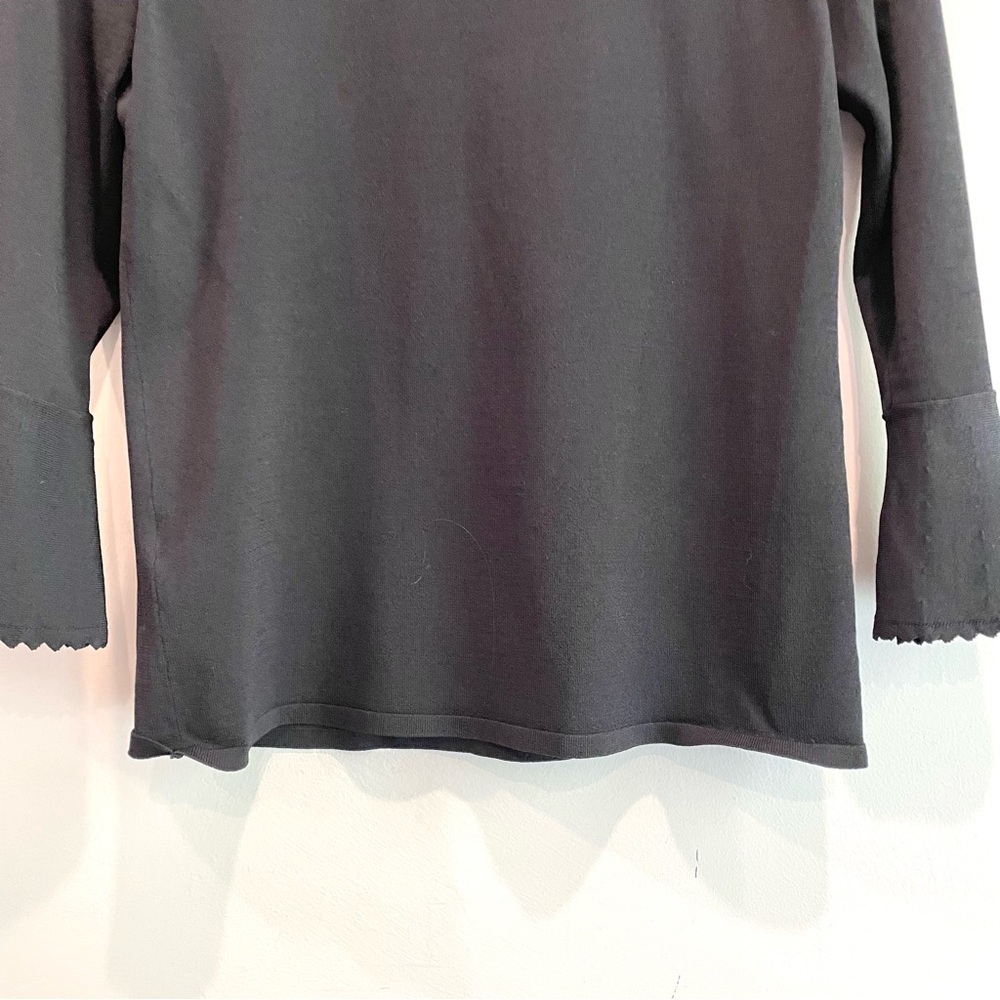 Etcetera Knit Bell Sleeve Cut Out Neckline Sweater - Picture 11 of 12